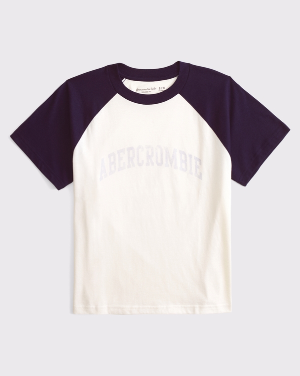 color-block logo tee, Cream view 1