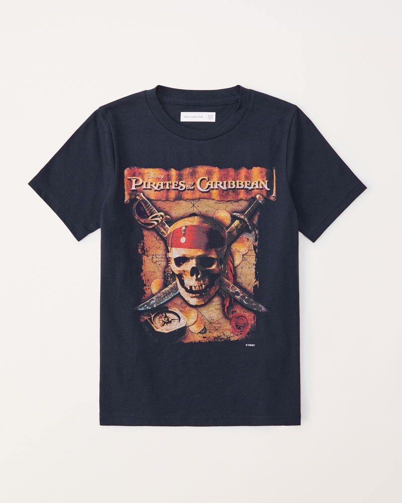 Disney Pirates Of The Caribbean Black/Skulls T Shirt/Tee - Size Mens S,  Womens M