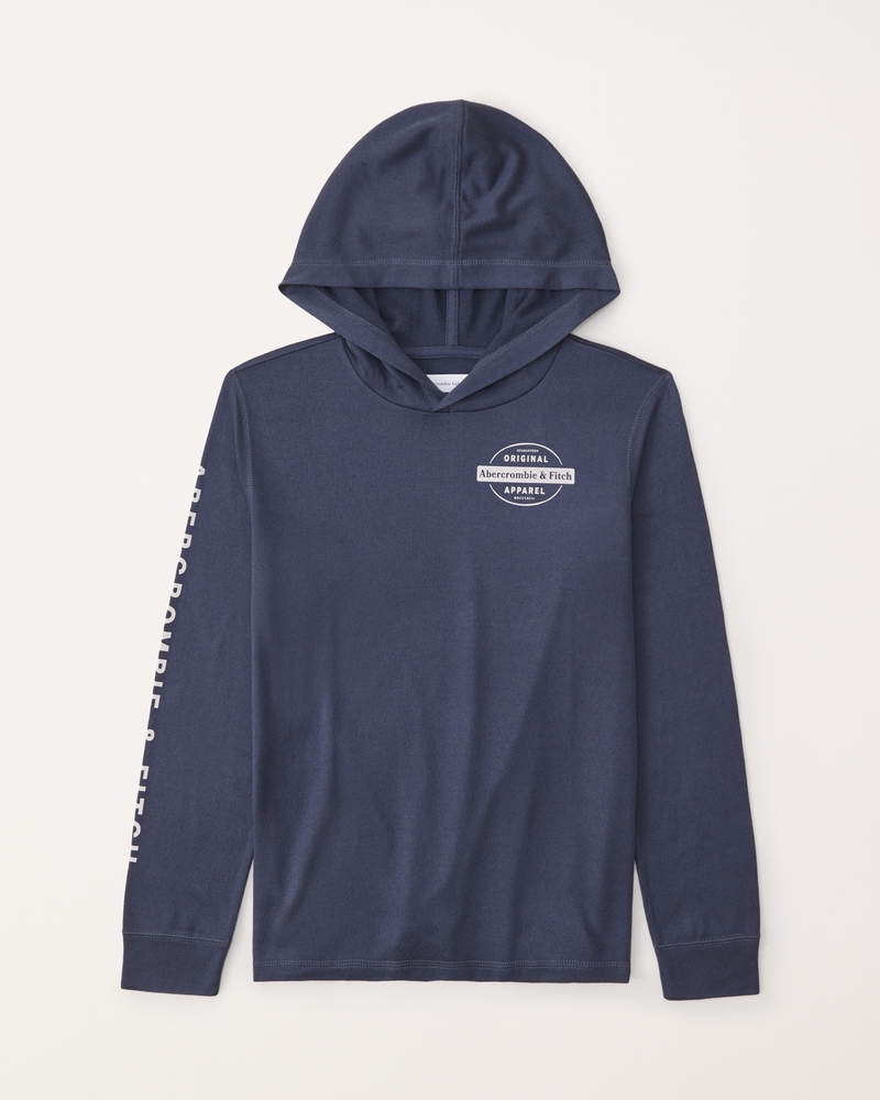 boys cozy print logo hoodie | boys tops | Abercrombie.com