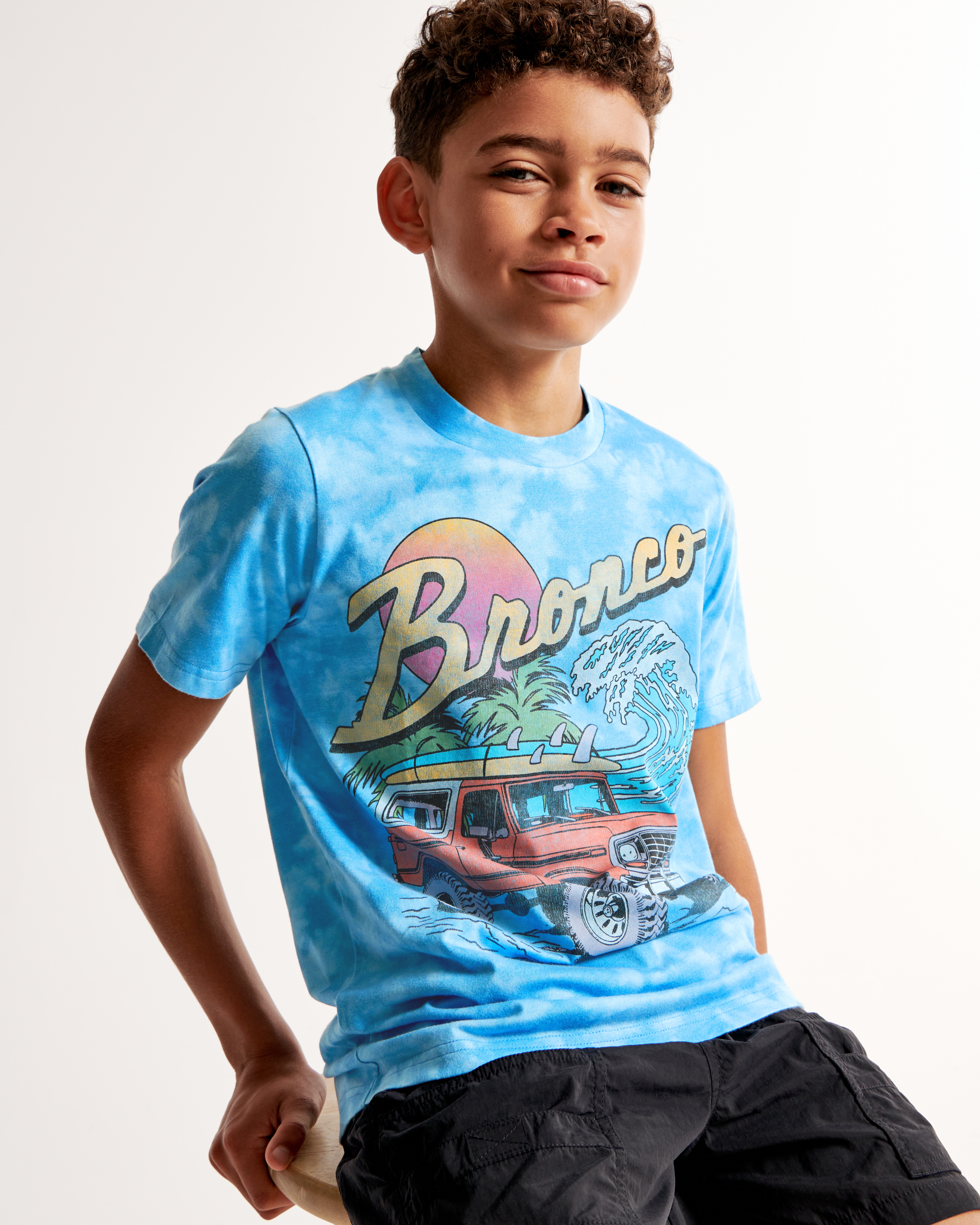 Fashionable Kid Boy Letter Print Tie Dye Long-sleeve T-shirt