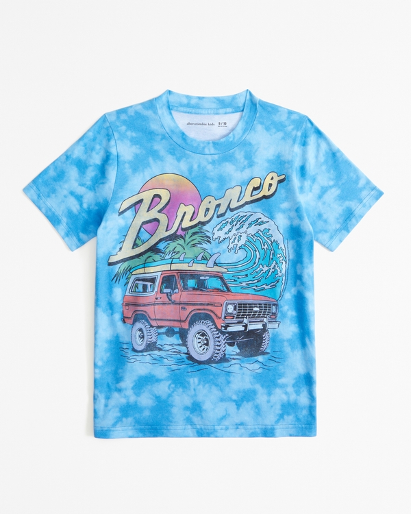 tie-dye bronco graphic tee, Blue Dye