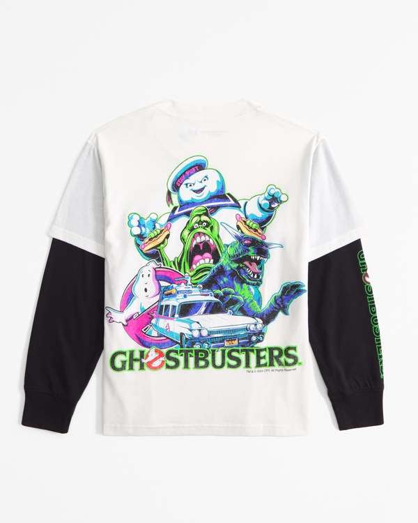 ghostbusters long-sleeve twofer graphic tee, Cream