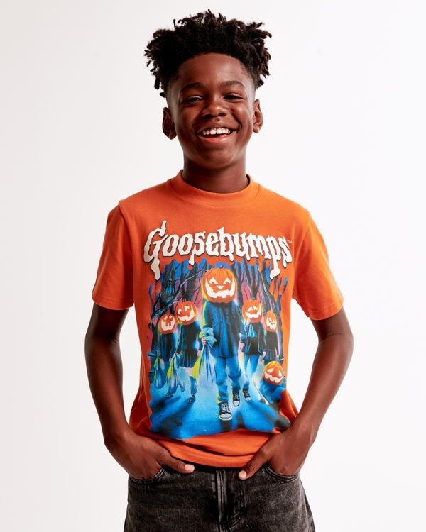 goosebumps glow-in-the-dark graphic tee, Orange