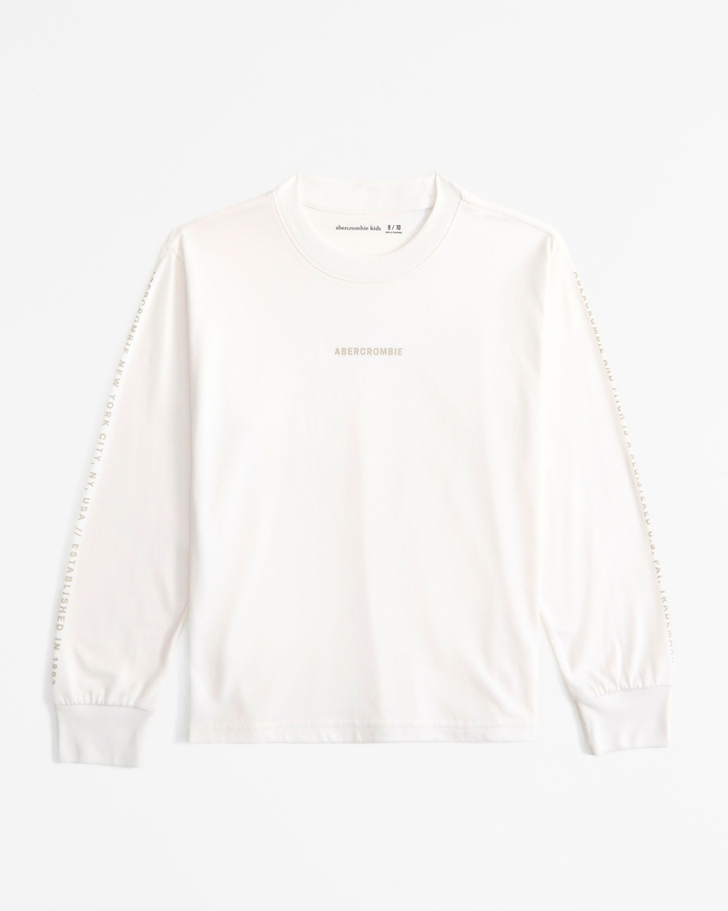 long-sleeve print logo tee