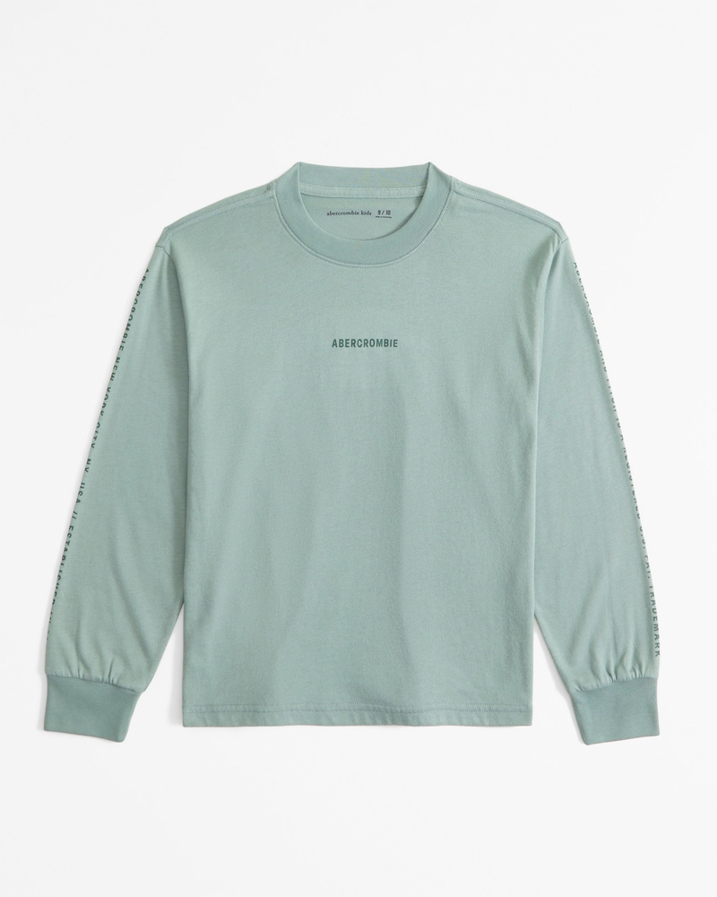 long-sleeve print logo tee