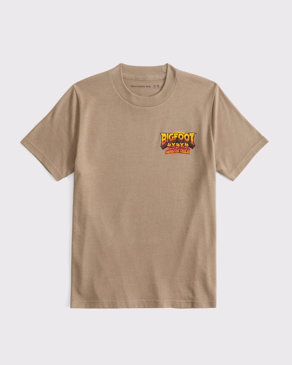 bigfoot monster truck graphic tee, Brown view 2
