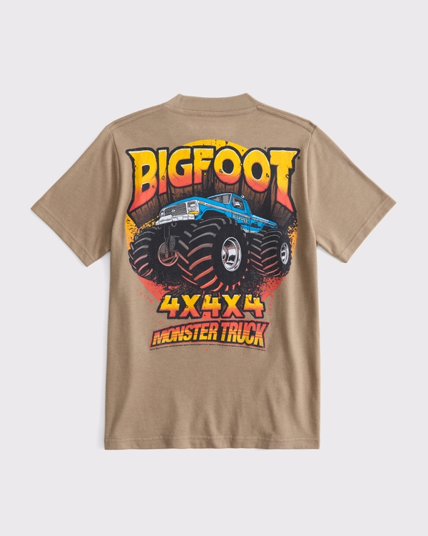 bigfoot monster truck graphic tee, Brown