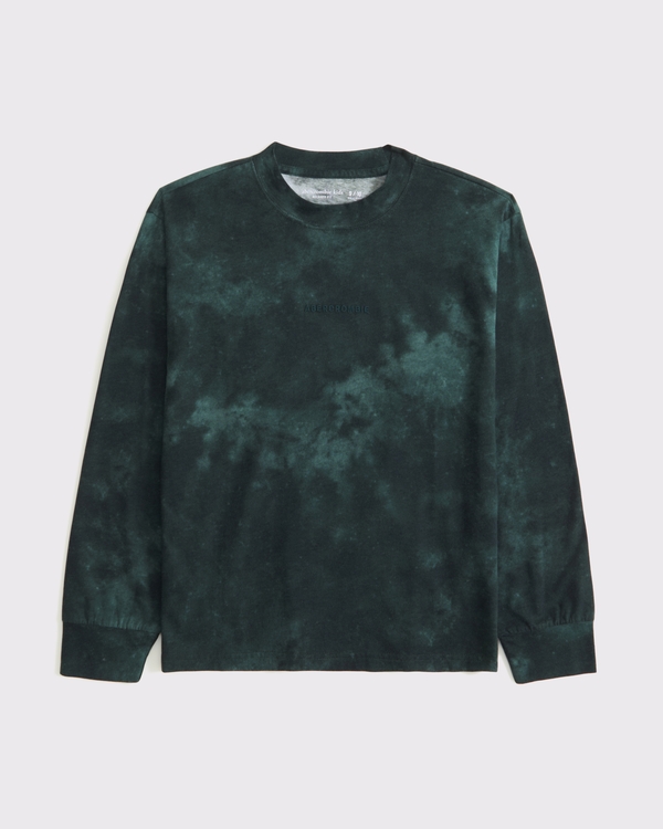 long-sleeve logo tee, Green Dye