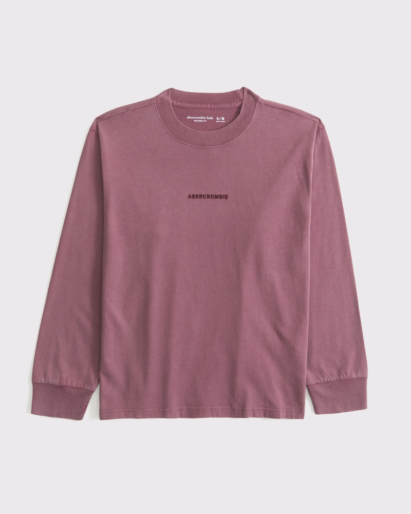 long-sleeve embroidered logo tee