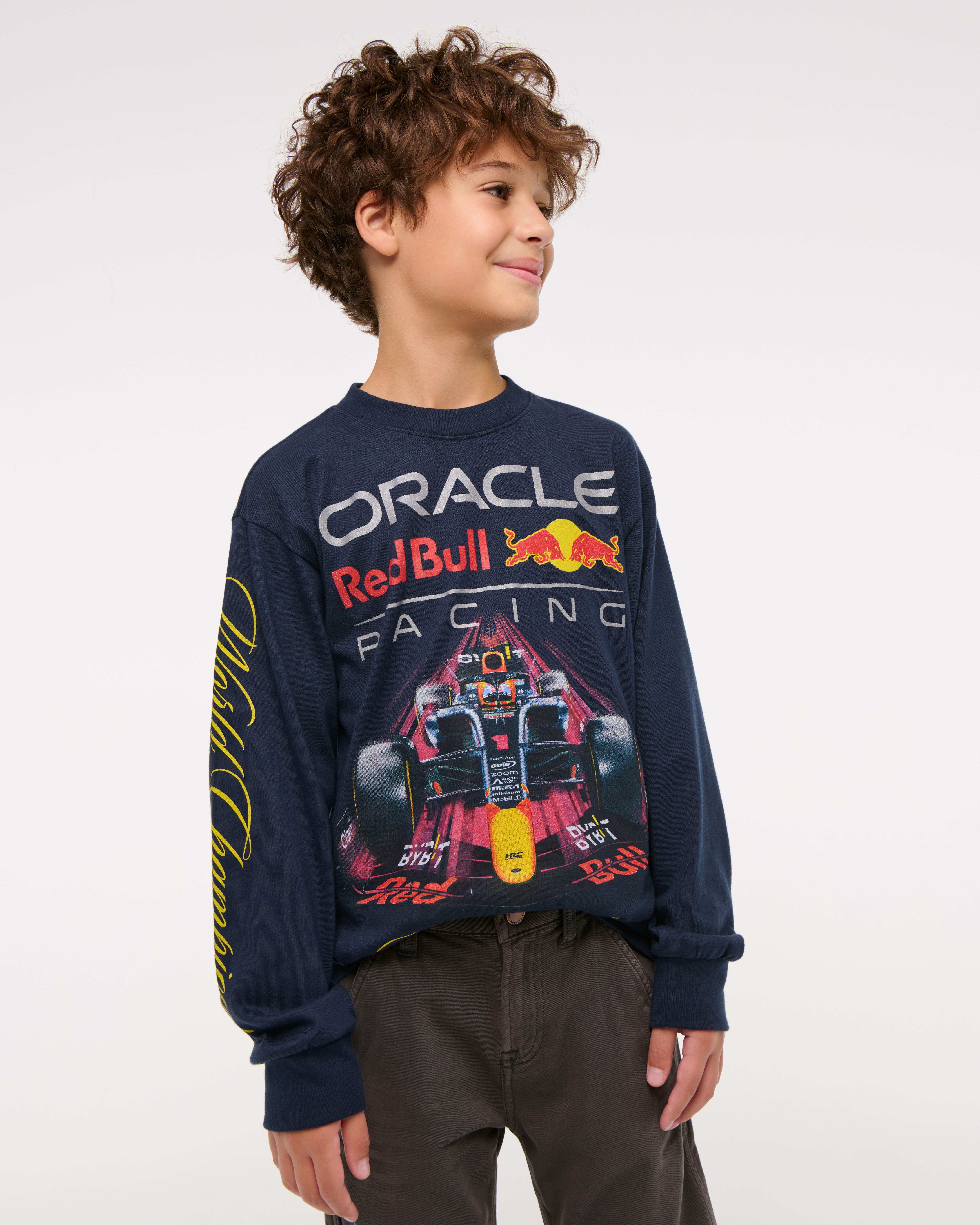 boys oracle red bull racing long-sleeve graphic tee | boys