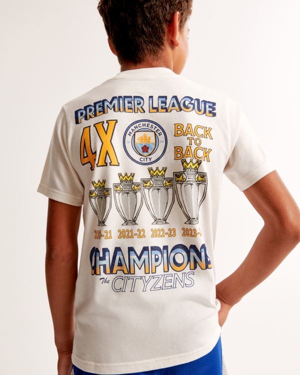 manchester city fc graphic tee, Cream