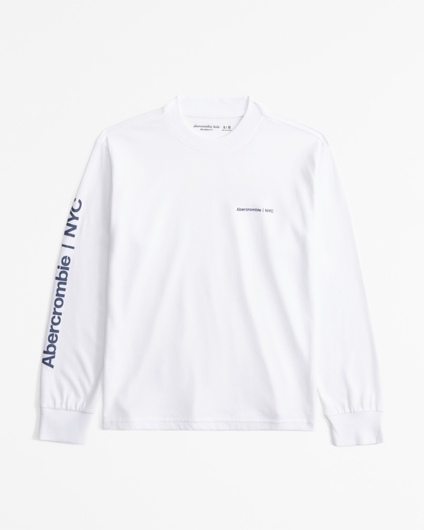 long-sleeve graphic logo tee, White