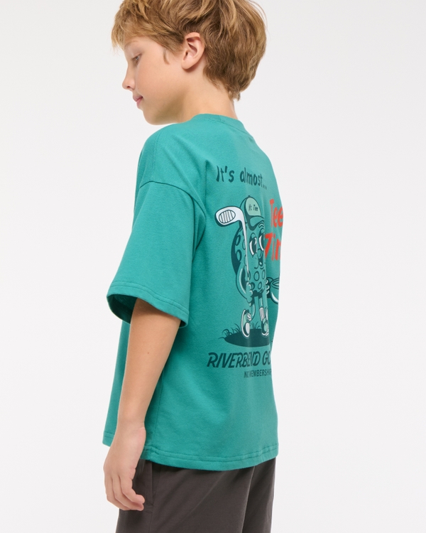 sporty graphic tee, Turquoise view 1