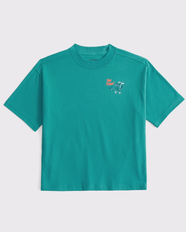 sporty graphic tee, Turquoise view 2