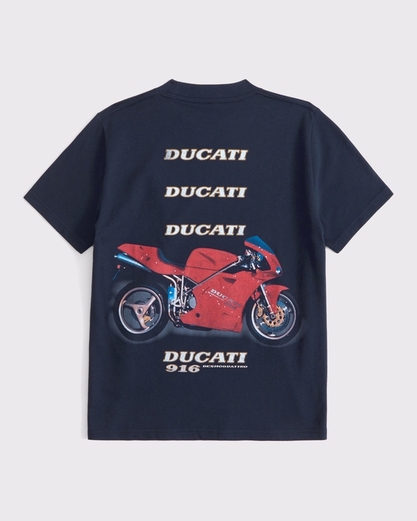 ducati motorcycle graphic tee, Navy view 1