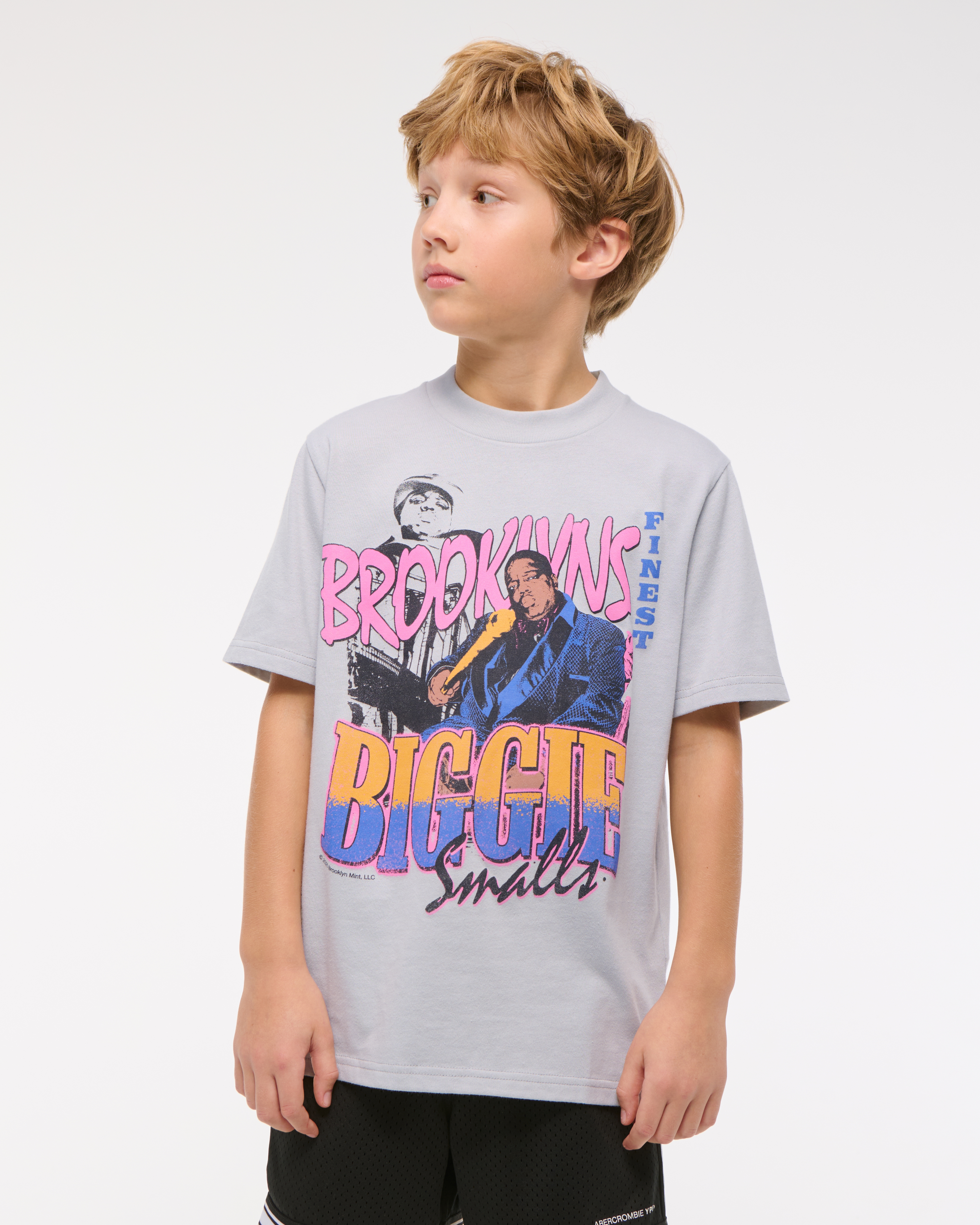 Abercrombie & Fitch Kids' Biggie Smalls Graphic Tee In Gray