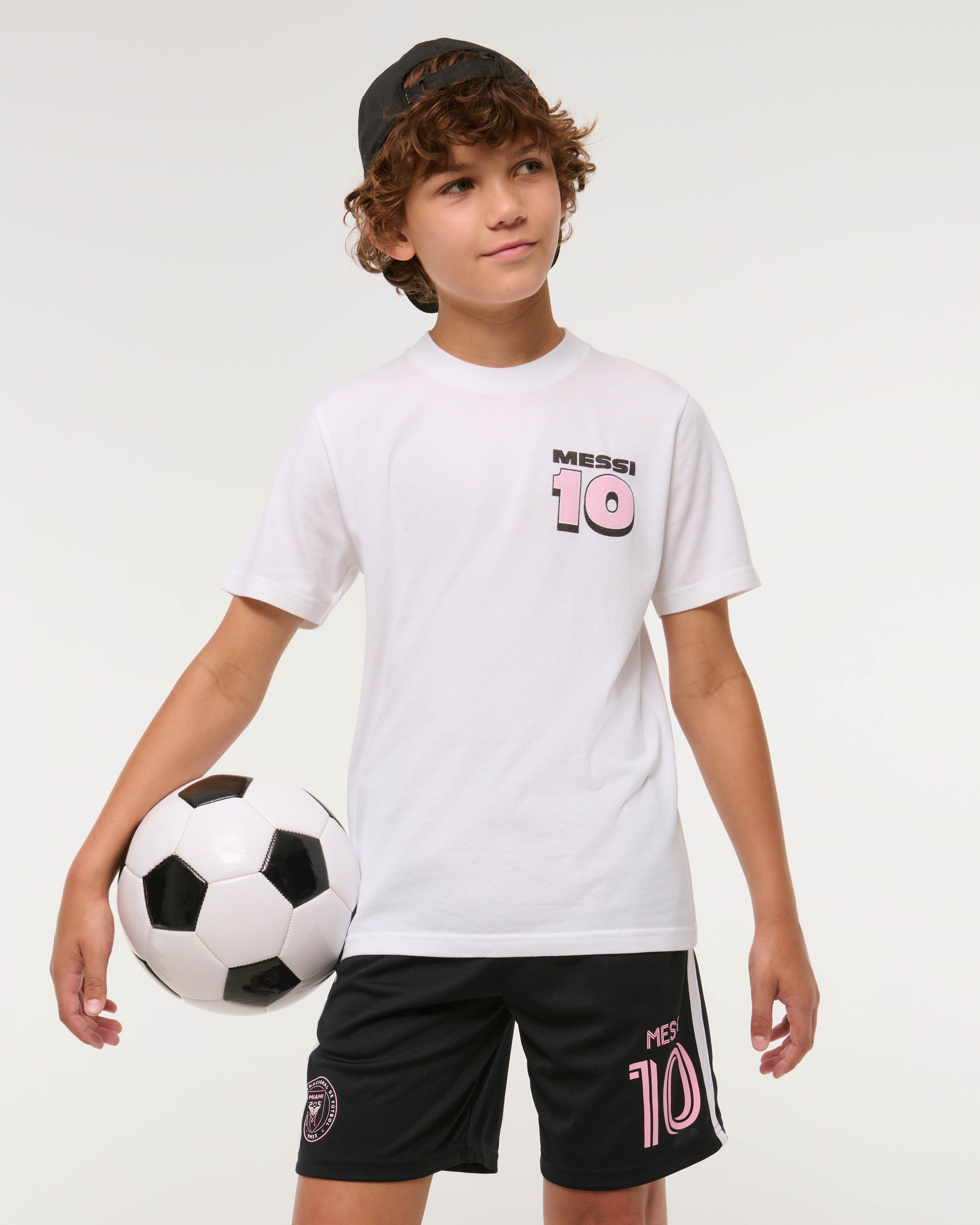 Abercrombie & Fitch Kids' Lionel Messi Graphic Tee In White