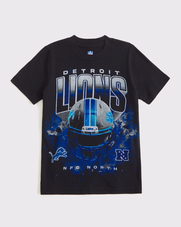 detroit lions graphic tee, Dark Gray-lions view 1