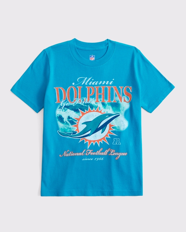 miami dolphins graphic tee, Blue-dolphins view 1