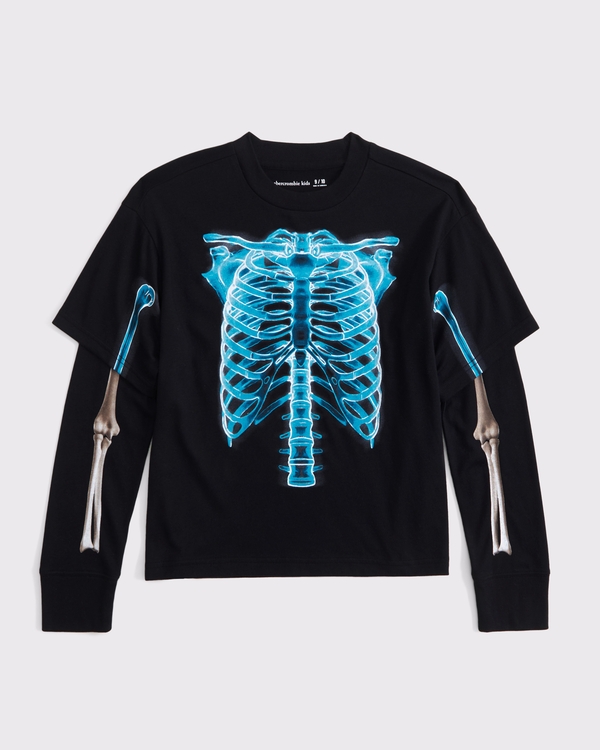 glow-in-the-dark graphic tee, Black view 2