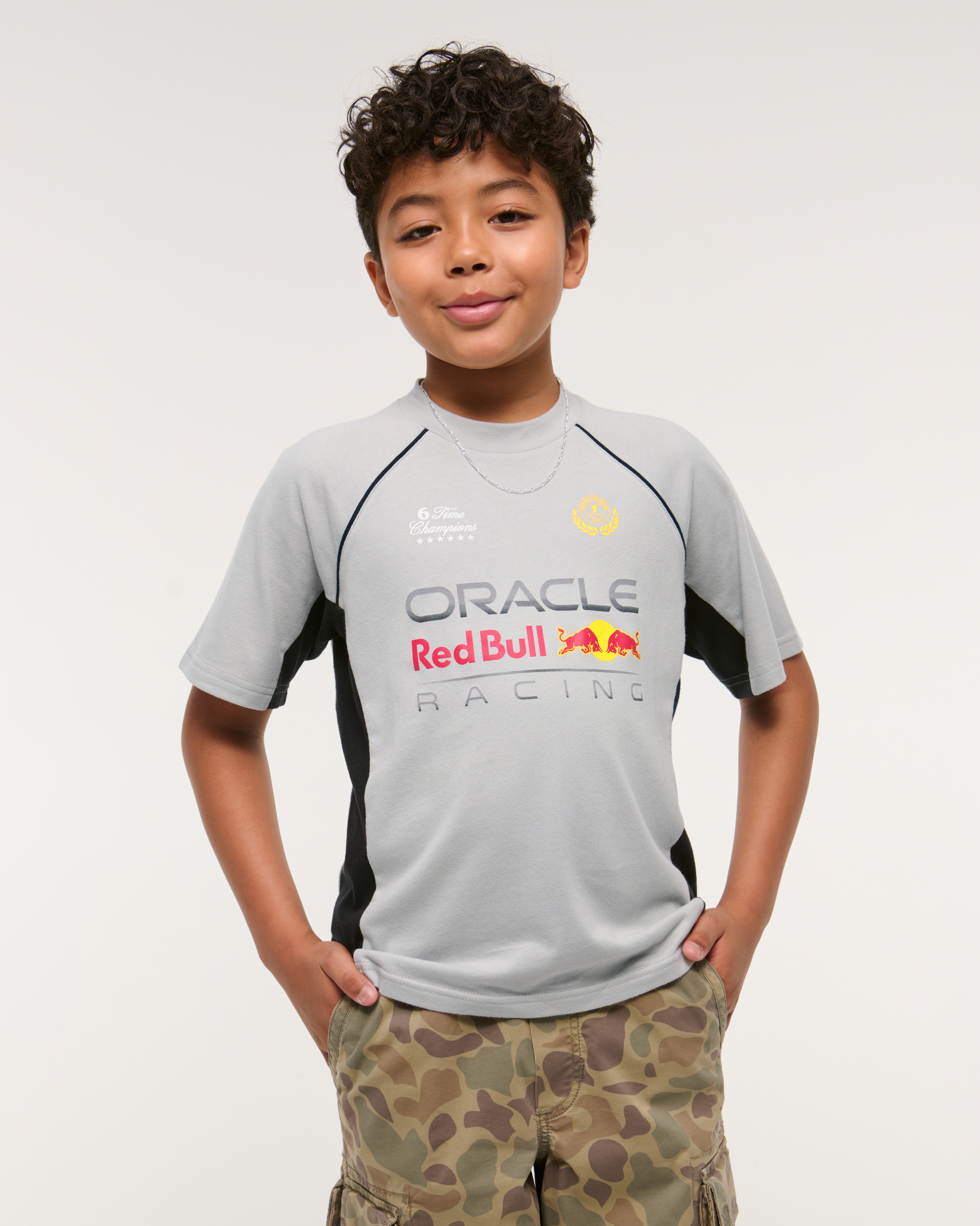 Abercrombie & Fitch Kids' Oracle Red Bull Racing Short-sleeve Fashion Top In Gray