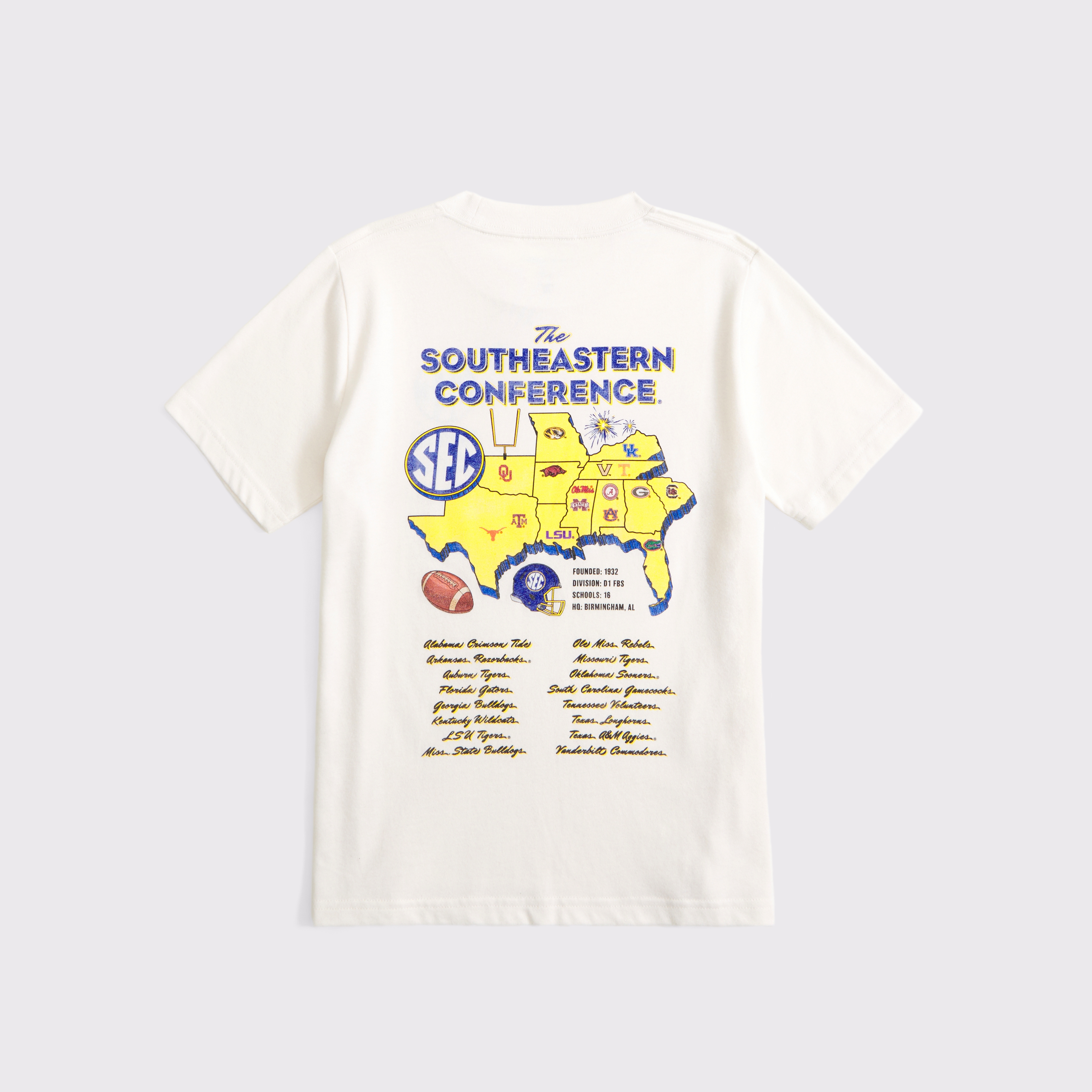 Abercrombie & Fitch Kids' Sec Football Graphic Tee In White