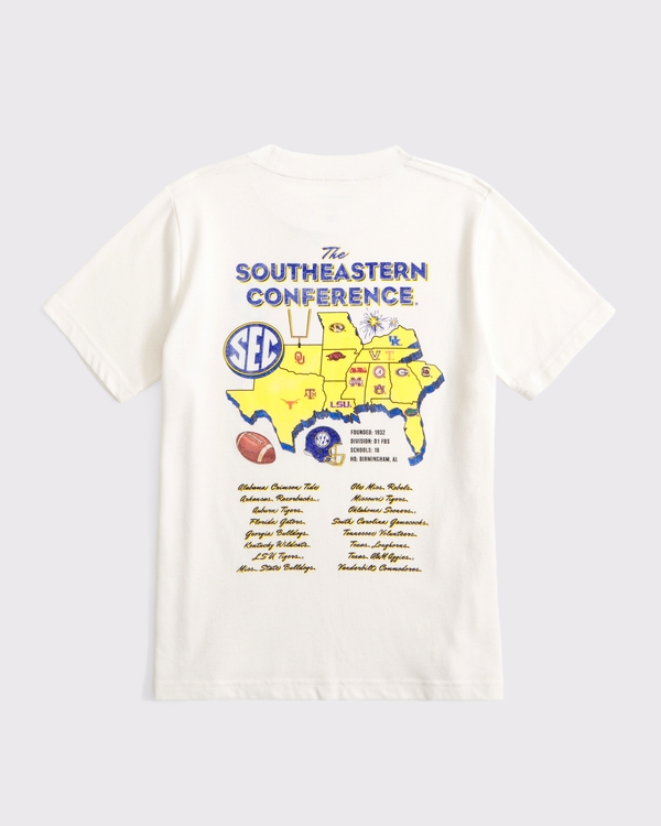 sec football graphic tee, Cream view 1