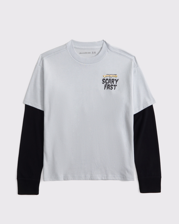 dodge viper twofer graphic tee, Gray view 2