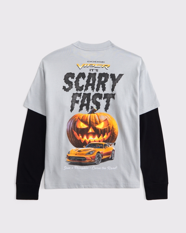 dodge viper twofer graphic tee, Gray view 1