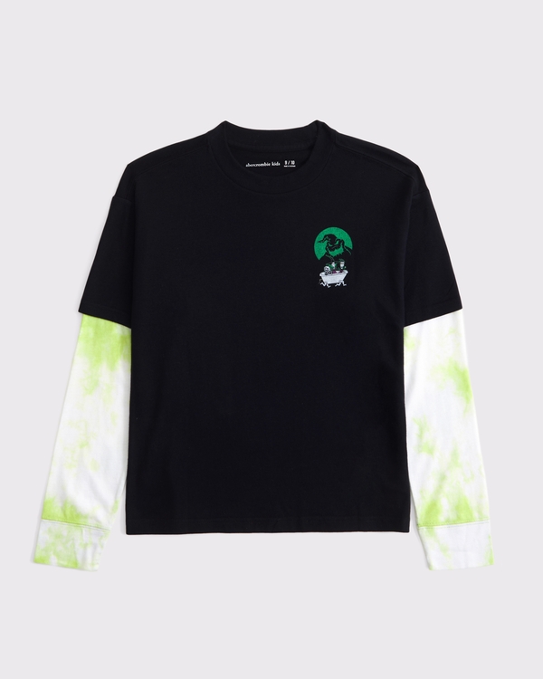 nightmare before christmas twofer graphic tee, Black view 2