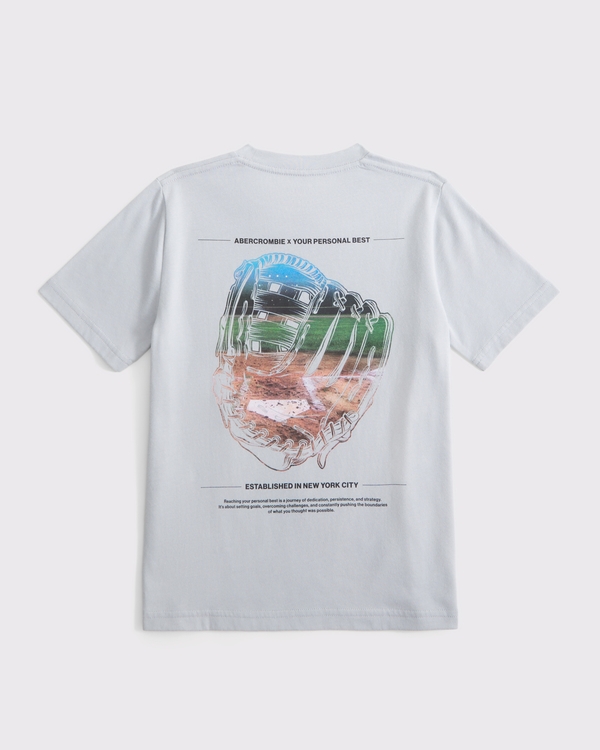 ypb imagery graphic logo tee, Light Gray view 1
