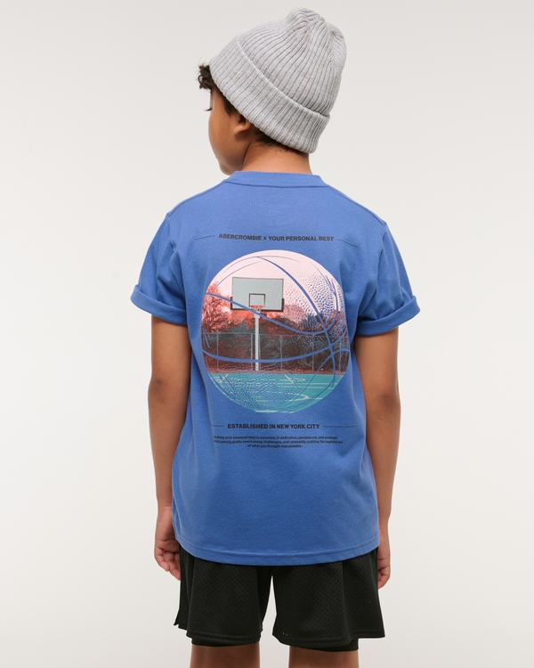 ypb imagery graphic logo tee, Hazy Blue view 1