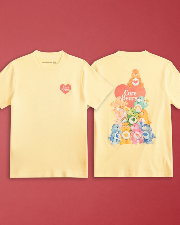 kids pride care bears graphic tee, Yellow view 1
