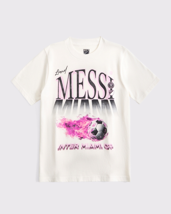 lionel messi graphic tee, Cream view 1