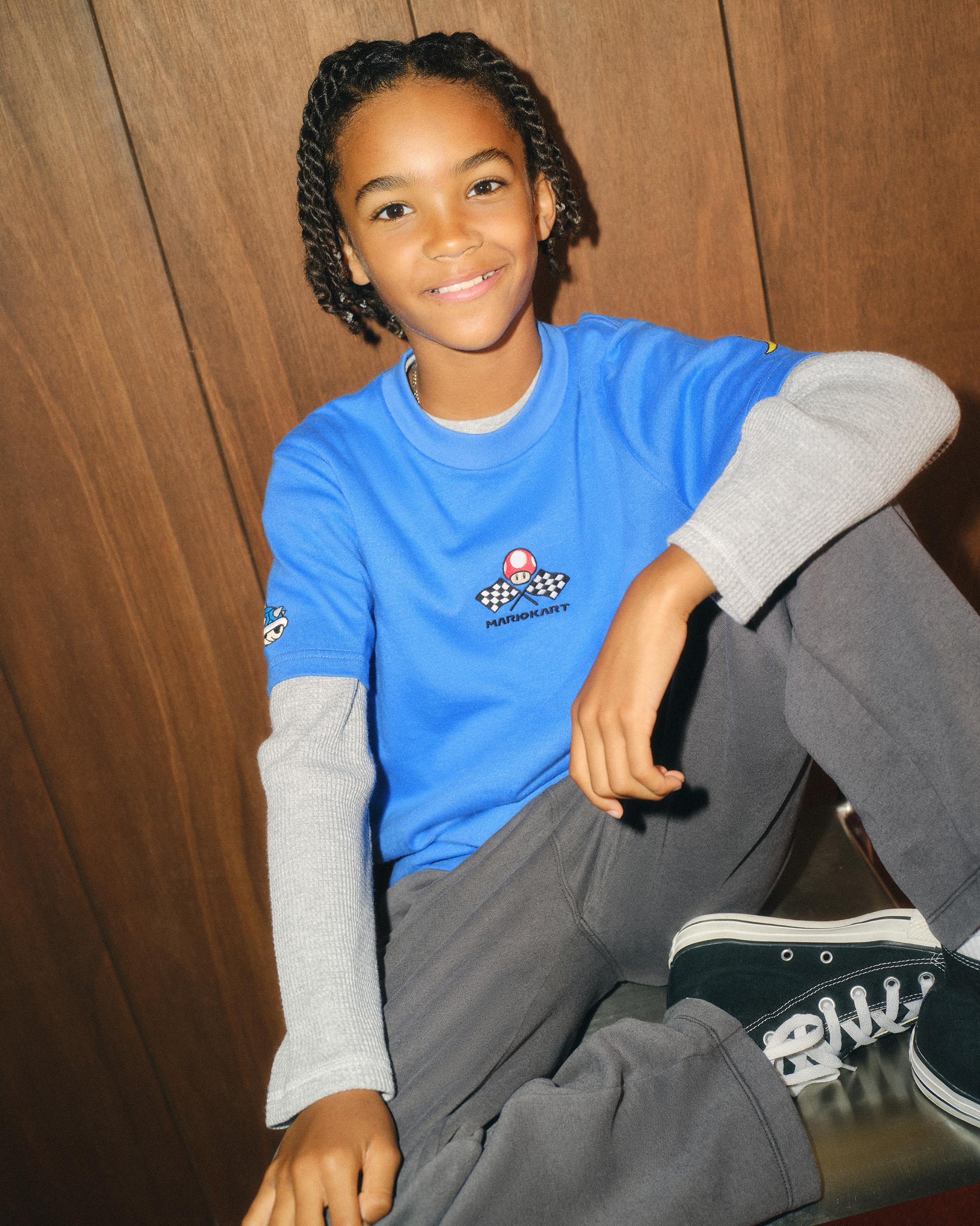 Abercrombie & Fitch Kids' Mario Kart Graphic Tee In Blue