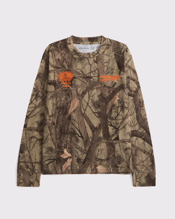 long-sleeve honda racing graphic tee, Camo view 2