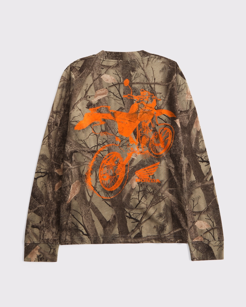 long-sleeve honda racing graphic tee
