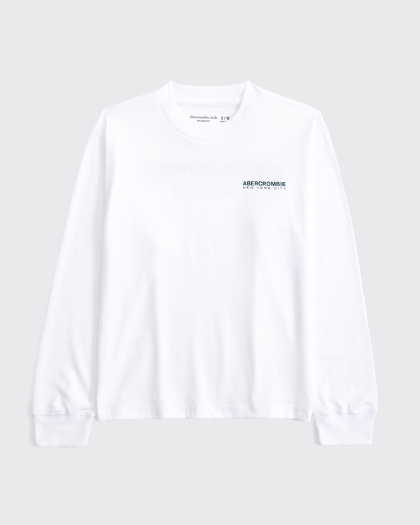 long-sleeve logo tee, White view 2