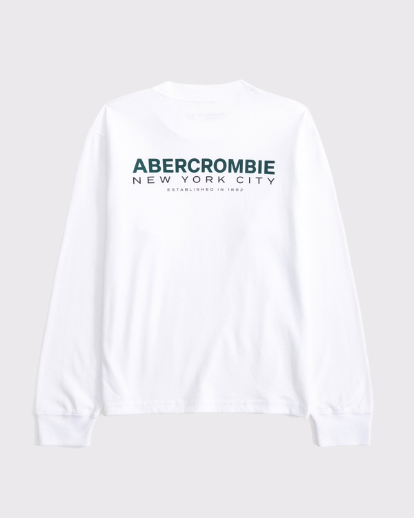 long-sleeve logo tee, White view 1