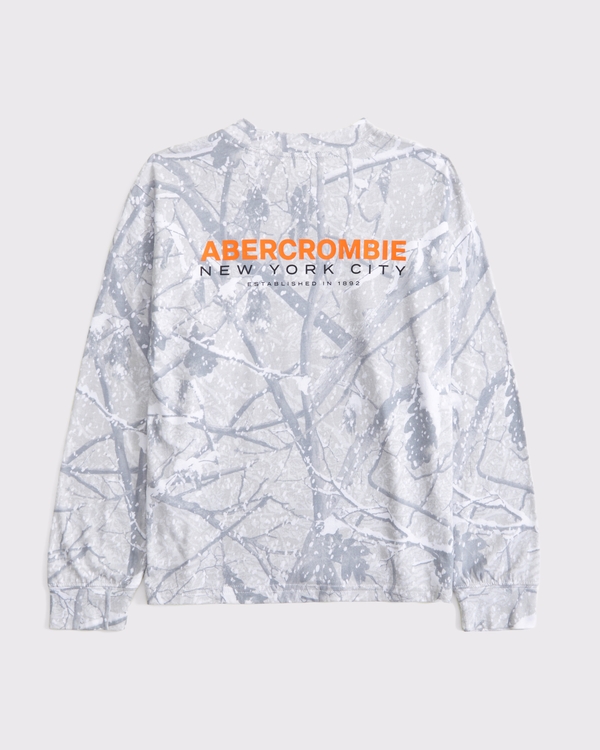 long-sleeve logo tee, Camo view 1