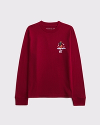 long-sleeve elf graphic tee