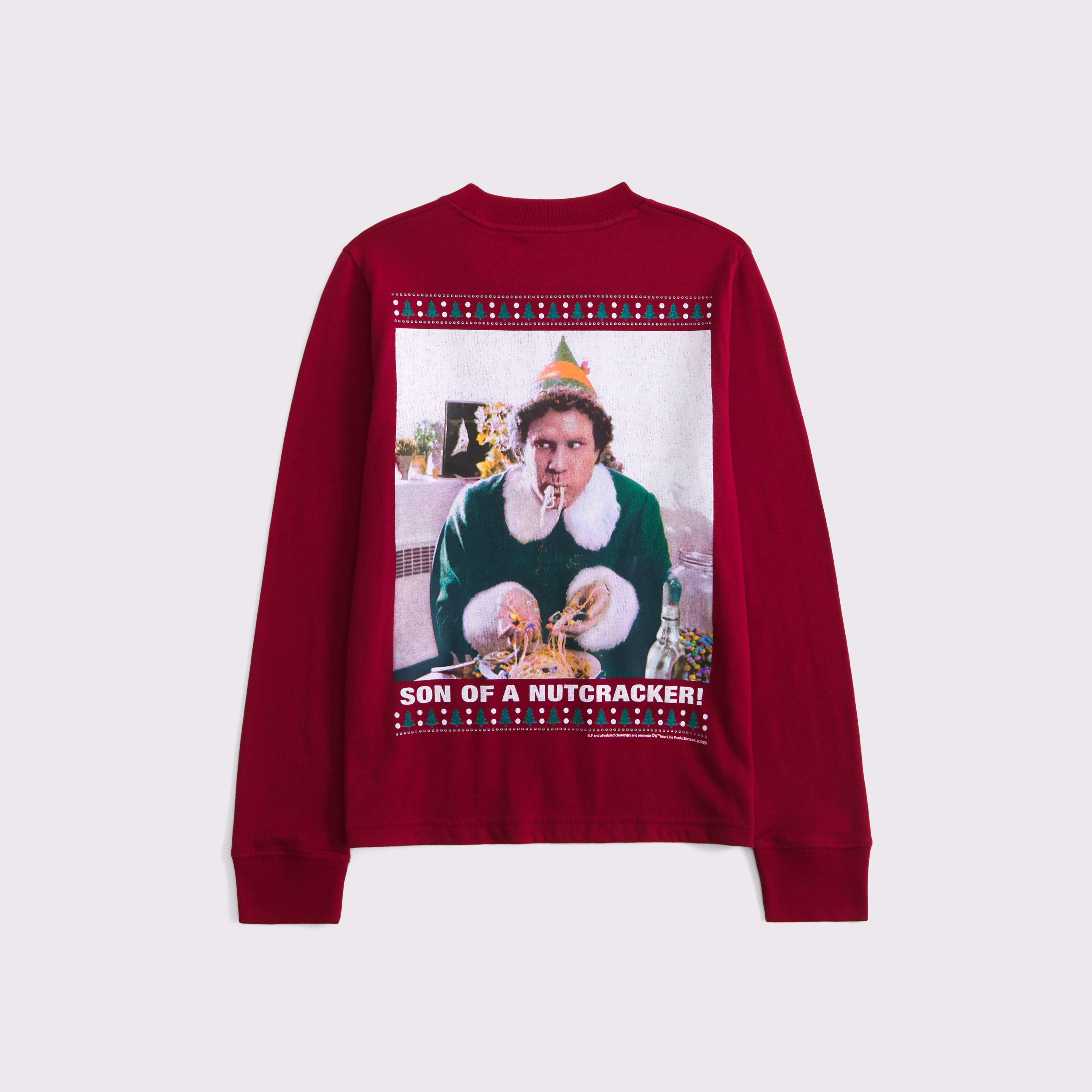 Abercrombie & Fitch Kids' Long-sleeve Elf Graphic Tee In Red