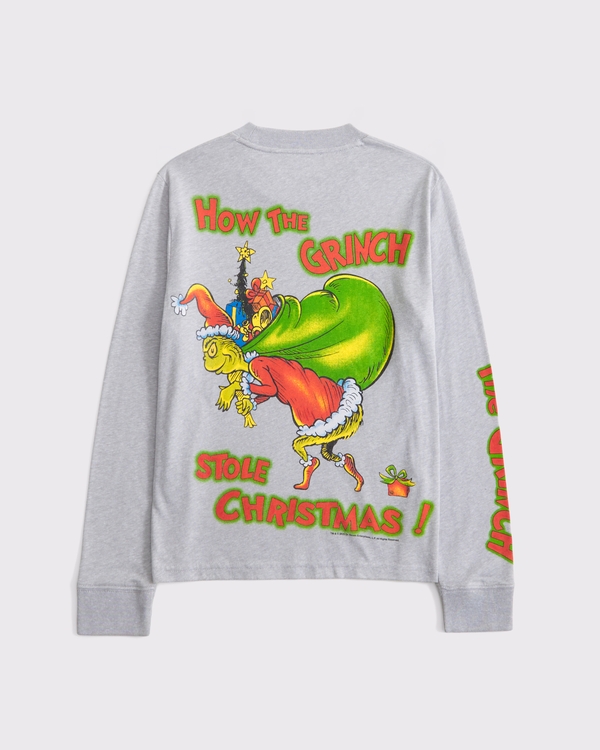 long-sleeve the grinch graphic tee, Gray view 1