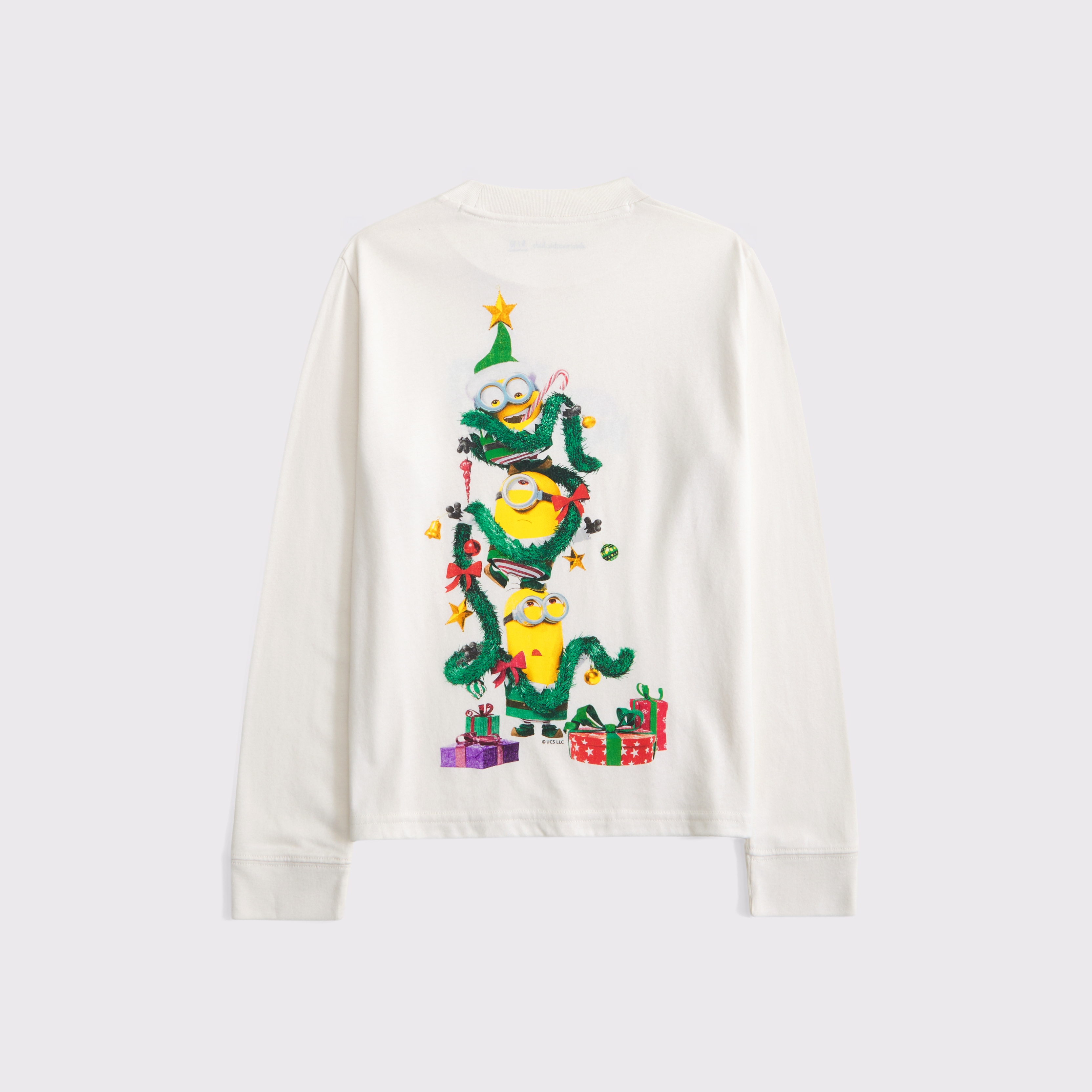 Abercrombie & Fitch Kids' Long-sleeve Minions Graphic Tee In White