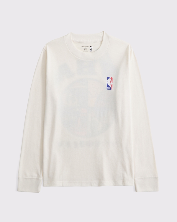 long-sleeve nba graphic tee, Cream view 2