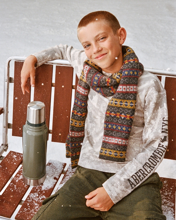 long-sleeve waffle logo tee, Camo view 1