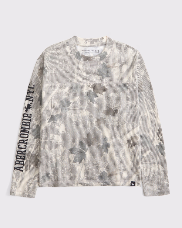 long-sleeve waffle logo tee, Camo view 2