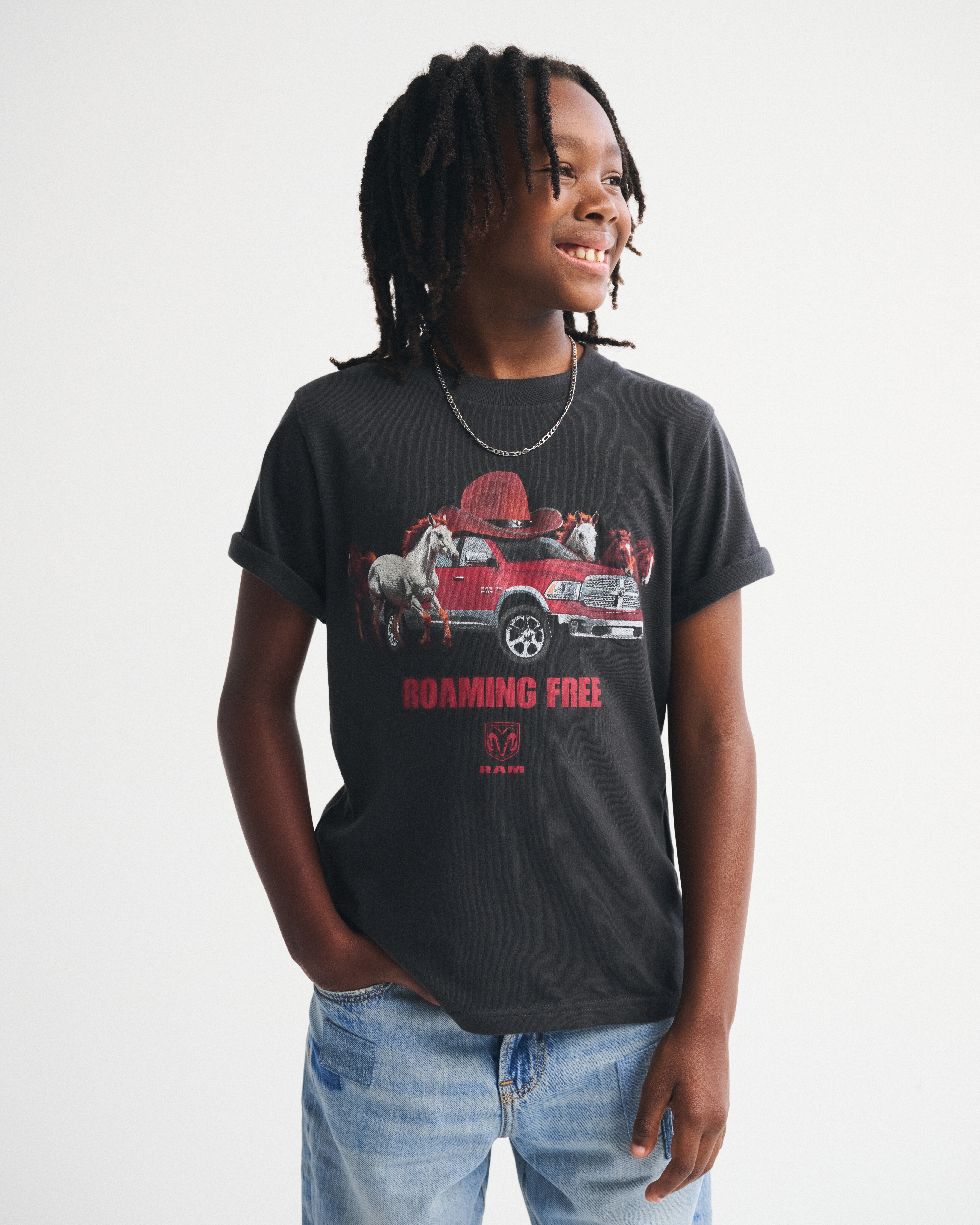Abercrombie & Fitch Kids' Dodge Ram Graphic Tee In Black