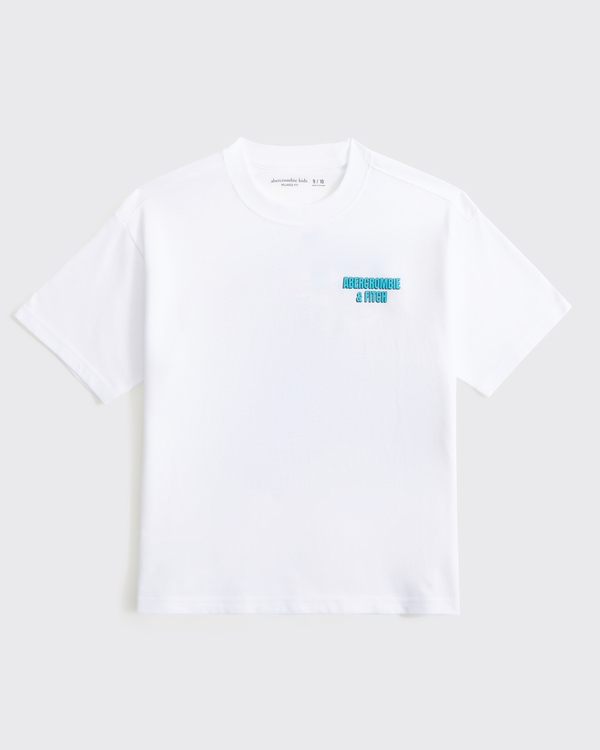 relaxed graphic logo tee, White view 2