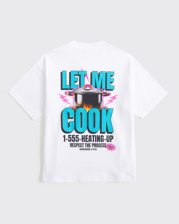 relaxed graphic logo tee, White view 1